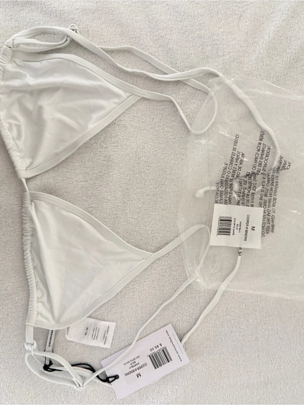 NWT- Weworewhat Optic White Cooper BikiniTop- M